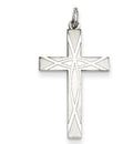 Sterling Silver Geometric Laser-Designed Cross Pendant