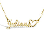 Script Name Necklace with Open Heart