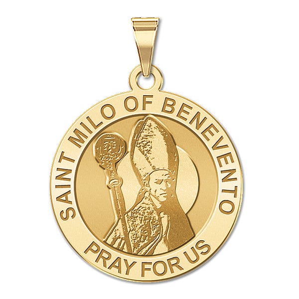 Saint Milo Of Benevento Round Religious Medal