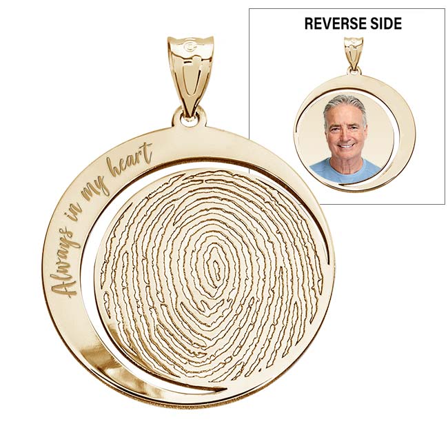 Custom Fingerprint Round Charm or Pendant
