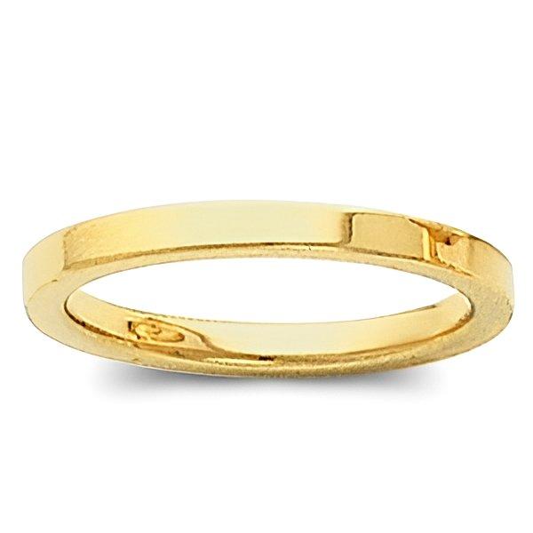 14K Yellow Gold Approx. 0.08 Inch Flat Polish Finish Wedding Band