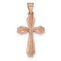 14K Rose Gold Textured Passion Cross Pendant