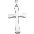 14K White Gold Flared Cross Pendant
