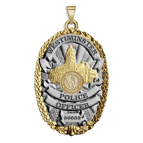 Personalized Colorado Westminster Police Badge with Your Rank and Number