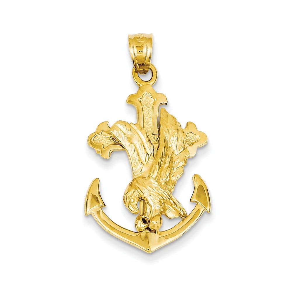 14K Mariners Cross With Eagle Pendant