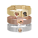 Photo Engraved Mesh Charm Bracelet