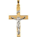 14K Two-Tone Gold Crucifix Pendant
