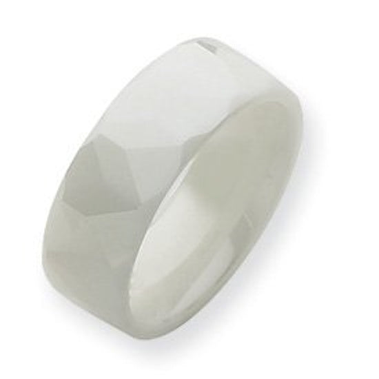 Ceramic White Approx. 0.31 Inch Polished Wedding Band