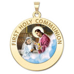First Holy Communion Religious Medal For A Girl Color
