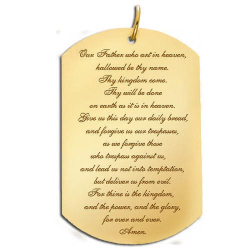 "Lord's Prayer" Dog Tag Script Pendant
