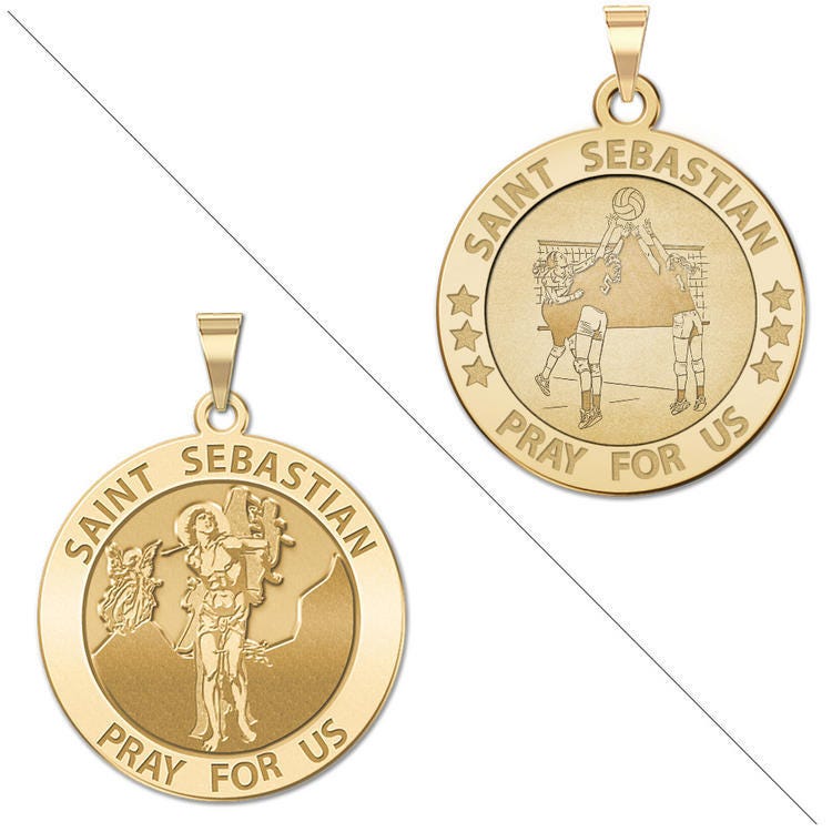 Volleyball - Saint Sebastian Doubledside Sports Religious Medal