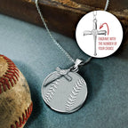 Custom Round Baseball Pendant with Bat Cross Charm