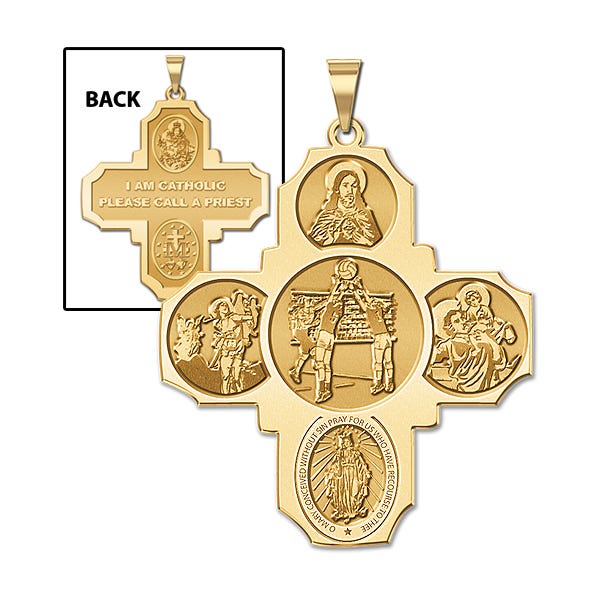 Four Way Cross - Volleyball Religious Medal