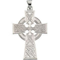 14K White Gold Large Celtic Cross Pendant