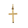 14K Yellow Gold Cross Pendant With Design