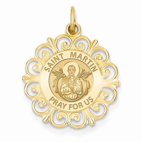 Saint Martin Round Filigree Religious Medal