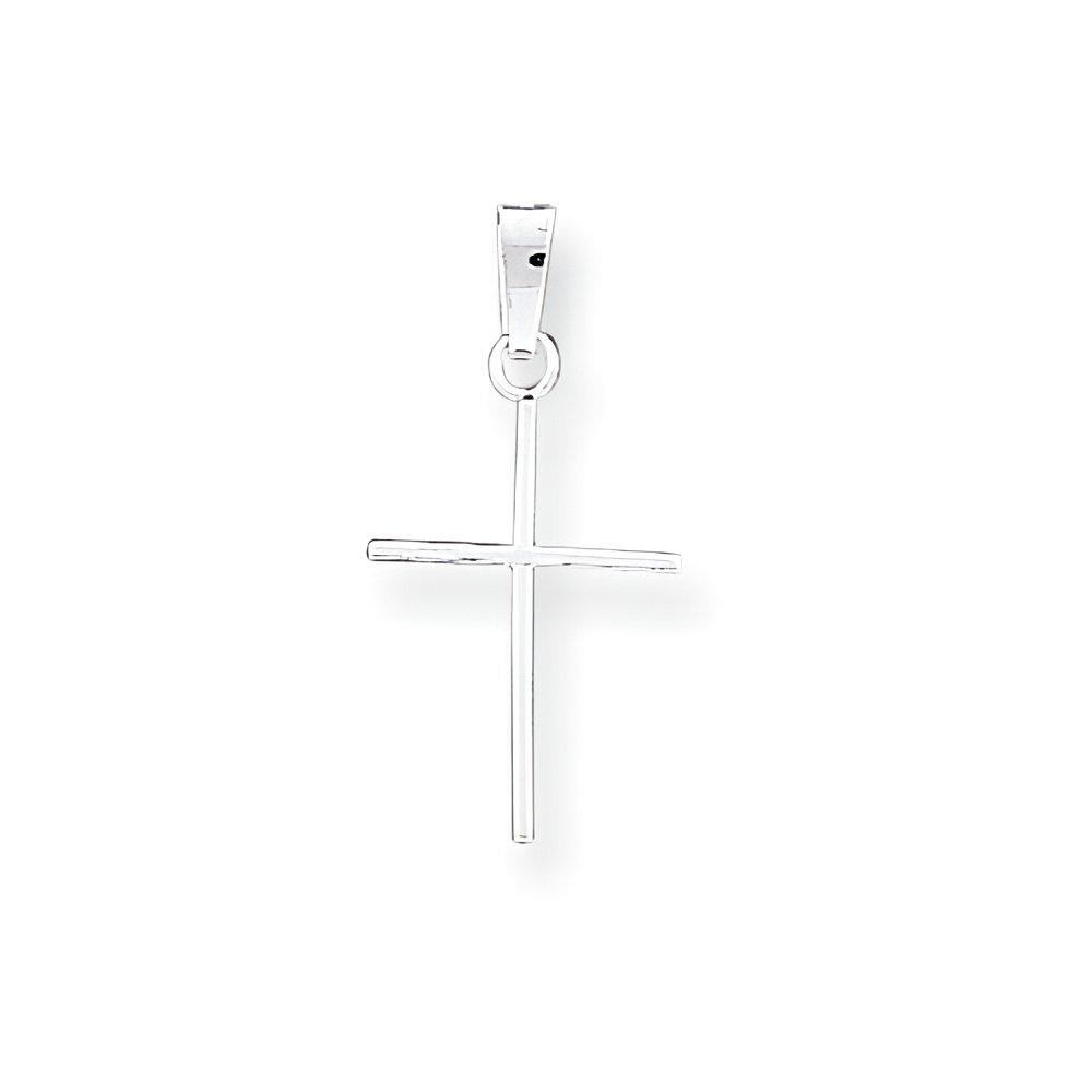 14K White Gold Cross Charm