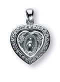 Sterling Silver Miraculous Medal With Cubic Zirconias