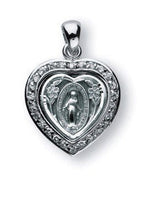 Sterling Silver Miraculous Medal With Cubic Zirconias