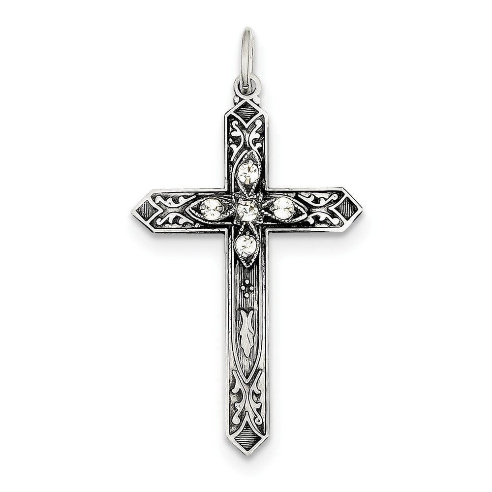April Birthstone Cross Pendant