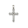 14K White Gold Diamond Cross Pendant
