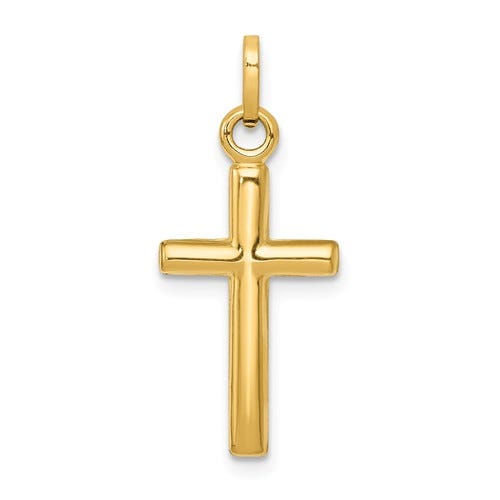 14K Hollow Open-Frame Cross Pendant