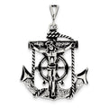 Antiqued Mariner Anchor-Backed Crucifix Charm