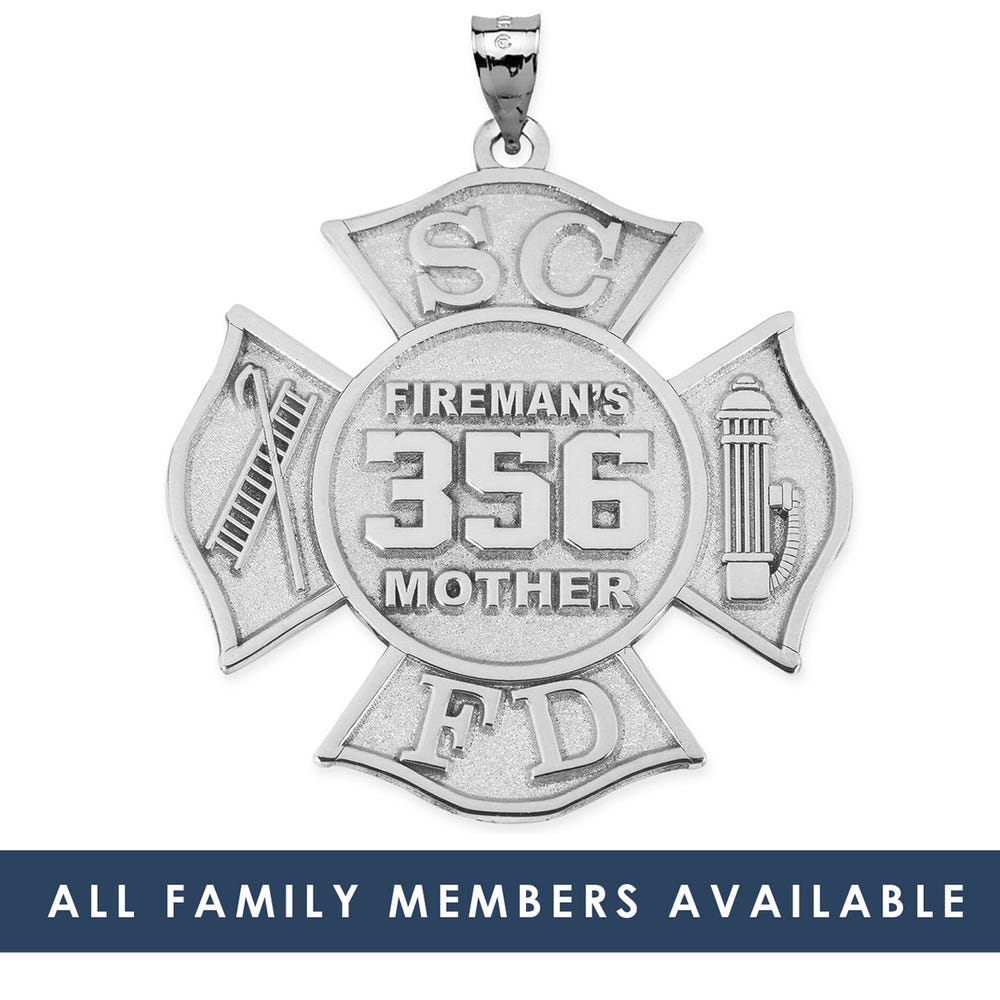 Family Member's Firefighter Badge with Your Number & Department Initals