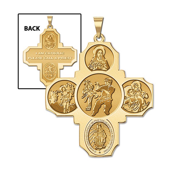 Four Way Cross - Martial Arts Religious Medal