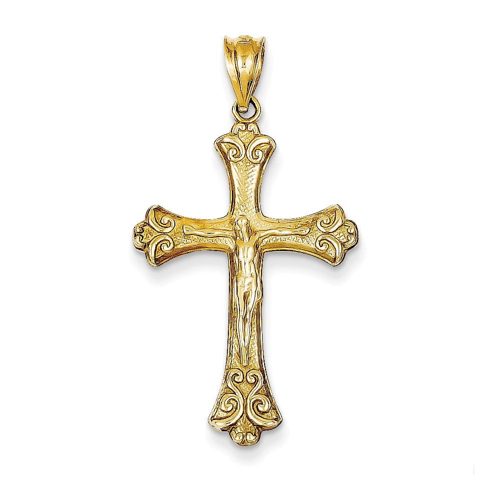 14K Yellow Gold Crucifix Pendant