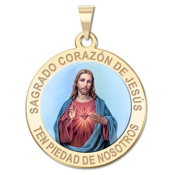 Sacred Heart Of Jesus Round Color Medal