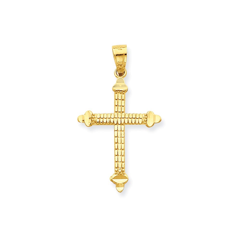10K Budded Cross Pendant