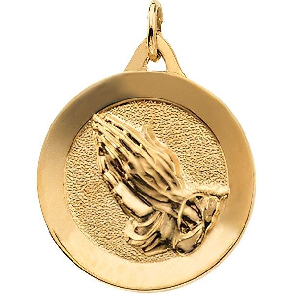 Disc Praying Hands Pendant