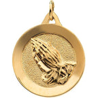 Disc Praying Hands Pendant