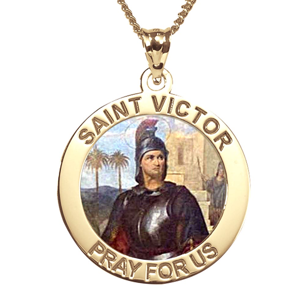 Saint Victor Color Religious Medal