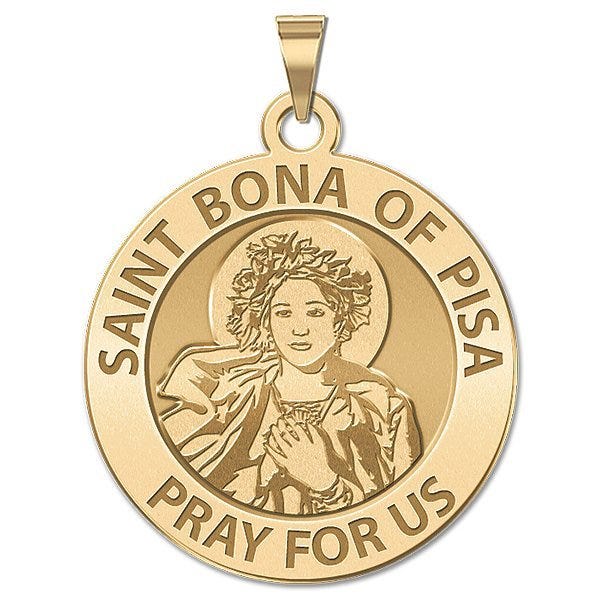 Saint Bona Of Pisa Round Religious Medal