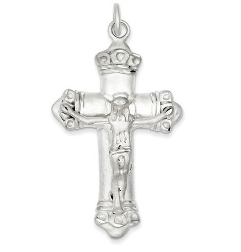 Crucifix Pendant In Silver Or Steel