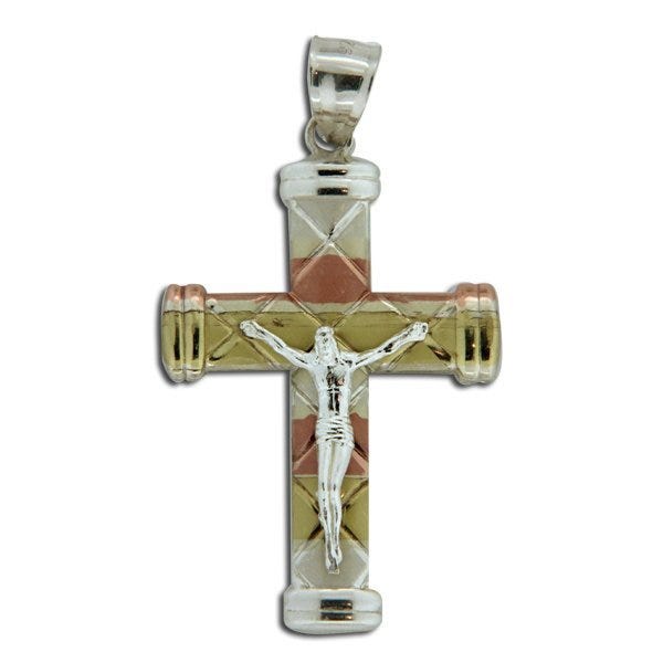 Tri-Color Crucifix Pendant