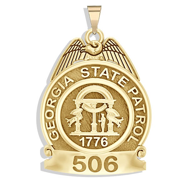 Personalized Georgia State Trooper Police Badge with Your Number