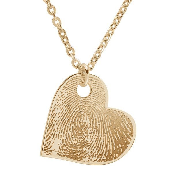 Custom Fingerprint Sideways Heart Charm or Pendant