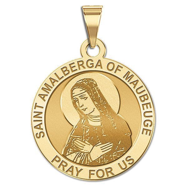 Saint Amalberga Of Maubeuge Round Medals