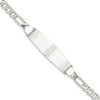 Custom Engraved 14K Gold Men's Figaro Link ID Bracelet