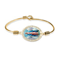 Color Miraculous Medal Bangle Bracelet