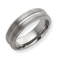 Tungsten Grooved Approx. 0.28 Inch Brushed and Polished Wedding Band