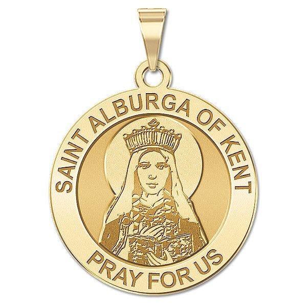 Saint Alburga of Kent Round Religious Medal