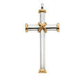 Two-Tone Gold Wrapped Center Cross Pendant