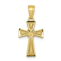10K Starburst-Center Cross Pendant