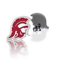 Pair of Usc Color Enamel Trojan Head Earrings
