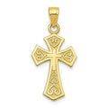 10K Gold Plated Scroll-Accented Cross Charm