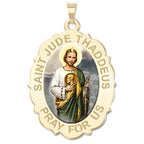 Saint Jude Scalloped Color Religious Medal